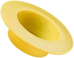 Caplugs - 0.909" ID, Round Head, Tapered Cap/Plug with Flange - 2.61" OD, 21/32" Long, Low-Density Polyethylene, Yellow - Eagle Tool & Supply