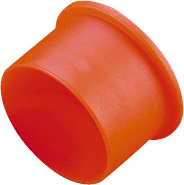 Caplugs - 0.585" ID, Round Head, Tapered Cap - 0.89" OD, 5/8" Long, Low-Density Polyethylene, Orange - Eagle Tool & Supply