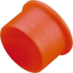 Caplugs - 0.585" ID, Round Head, Tapered Cap - 0.89" OD, 5/8" Long, Low-Density Polyethylene, Orange - Eagle Tool & Supply