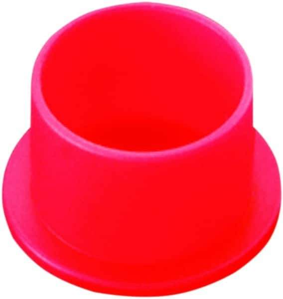 Caplugs - 0.399" ID, Push-On, Round Head Cap - 0.66" OD, 3/8" Long, Low-Density Polyethylene, Red - Eagle Tool & Supply