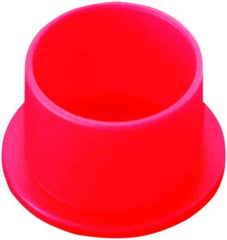 Caplugs - 0.399" ID, Push-On, Round Head Cap - 0.66" OD, 3/8" Long, Low-Density Polyethylene, Red - Eagle Tool & Supply