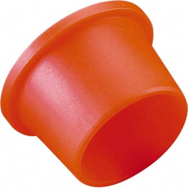 Caplugs - 1-7/32" ID, Round Head, Tapered Plug - 1.34" OD, 23/32" Long, Low-Density Polyethylene, Orange - Eagle Tool & Supply