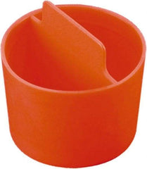 Caplugs - 0.831" ID, Pull-Tab, Round Head, Tapered Plug - 27/32" Long, Low-Density Polyethylene, Orange - Eagle Tool & Supply