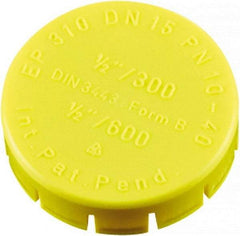 Caplugs - 3.74" ID, Push-On Flange Cap - 43/64" Long, Low-Density Polyethylene, Yellow - Eagle Tool & Supply