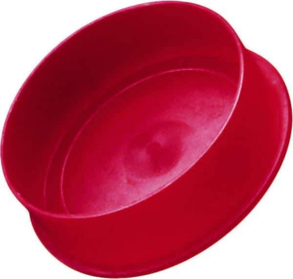 Caplugs - 1.528" ID, Round Head Cap - 1.73" OD, 31/64" Long, Low-Density Polyethylene, Red - Eagle Tool & Supply