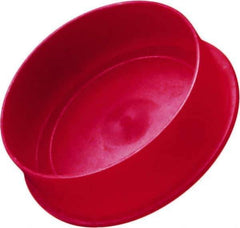 Caplugs - 1.428" ID, Round Head Cap - 1.65" OD, 9/16" Long, Low-Density Polyethylene, Red - Eagle Tool & Supply
