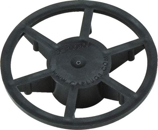 Caplugs - 1" ID, Pin Wheel Cap - 35/64" Long, Low-Density Polyethylene, Black - Eagle Tool & Supply
