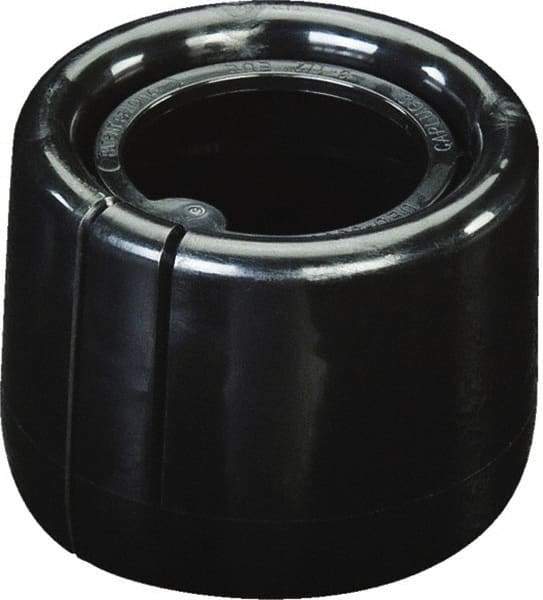 Caplugs - Round Head, Tear-Tab Tube Cap - Low-Density Polyethylene, Black - Eagle Tool & Supply