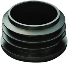 Caplugs - Round Finishing Plug for 14 to 20 Gauge Panels, for 1-5/8" Tube Diam - 1-5/8" OD, 0.52" Deep, Low-Density Polyethylene, Black - Eagle Tool & Supply