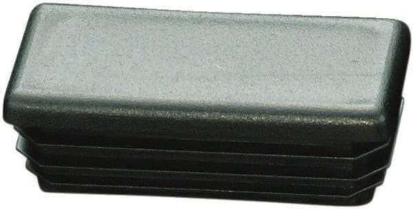 Caplugs - Rectangular Finishing Plug for 6 to 8 Gauge Panels, - 0.98" Deep, Low-Density Polyethylene, Black - Eagle Tool & Supply