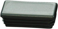Caplugs - Rectangular Finishing Plug for 12 to 16 Gauge Panels, - 0.53" Deep, Low-Density Polyethylene, Black - Eagle Tool & Supply