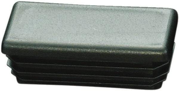 Caplugs - Rectangular Finishing Plug for 6 to 8 Gauge Panels, - 0.65" Deep, Low-Density Polyethylene, Black - Eagle Tool & Supply