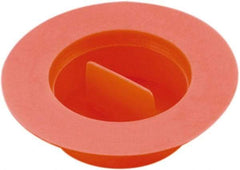 Caplugs - 1-3/16" ID, Pull-Tab, Tapered Plug with Flange - 1.73" OD, 11/16" Long, Low-Density Polyethylene, Orange - Eagle Tool & Supply