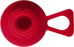 Caplugs - 1/2" ID, Pull-Tab Plug - 3/4" OD, 1-11/32" Long, Low-Density Polyethylene, Red - Eagle Tool & Supply