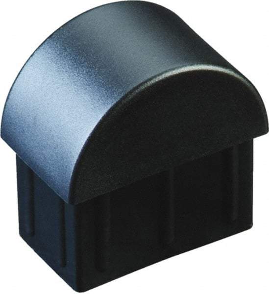 Caplugs - Domed Ribbed Finishing Plug for 16 Gauge Panels, for 1-3/16" Tube Diam - Low-Density Polyethylene, Black - Eagle Tool & Supply