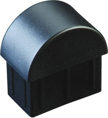 Caplugs - Domed Ribbed Finishing Plug for 14 to 20 Gauge Panels, for 7/8" Tube Diam - Low-Density Polyethylene, Black - Eagle Tool & Supply