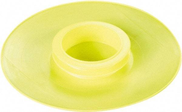 Caplugs - 0.55" ID, Push-On Flange Cap - 3.39" OD, 51/64" Long, Low-Density Polyethylene, Yellow - Eagle Tool & Supply