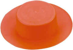 Caplugs - 0.97" ID, Round Head Flange Plug - 5/8" Long, Low-Density Polyethylene, Orange - Eagle Tool & Supply