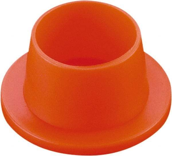 Caplugs - 1.044" ID, Round Head, Tapered Plug - 1.62" OD, 5/8" Long, Low-Density Polyethylene, Orange - Eagle Tool & Supply