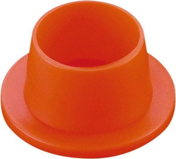 Caplugs - 0.59" ID, Round Head, Tapered Plug - 1/2" Long, Low-Density Polyethylene, Orange - Eagle Tool & Supply