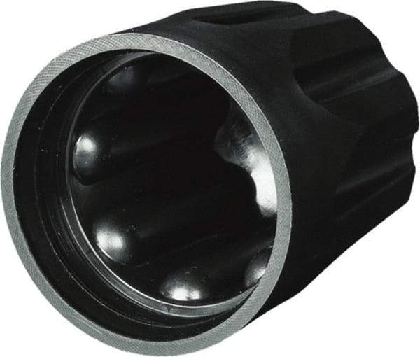 Caplugs - Serrated Round Head Sucker Rod Cap - High-Density Polyethylene, Black - Eagle Tool & Supply