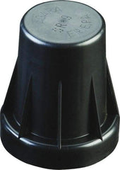 Caplugs - 1-9/16" ID, Serrated Round Head Sucker Rod Cap - 2-3/4" Long, Low-Density Polyethylene, Black - Eagle Tool & Supply