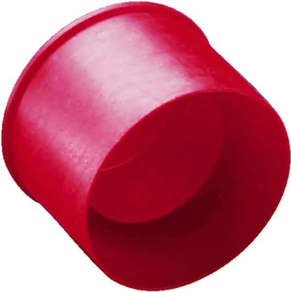 Caplugs - 0.37" ID, Round Head Tube & Nut Cap - 13/16" Long, Low-Density Polyethylene, Red - Eagle Tool & Supply