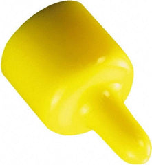 Caplugs - 0.122" ID, Pull-Tab Cap - 1-1/2" Long, Vinyl, Yellow - Eagle Tool & Supply