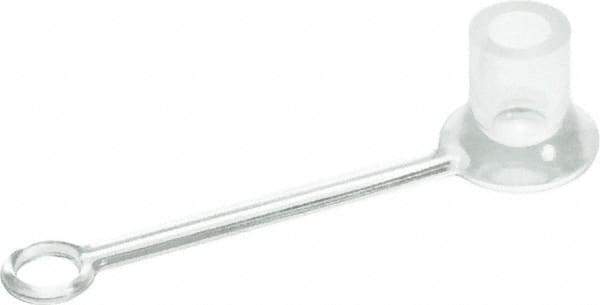 Caplugs - 0.36" ID, Round Head, Tethered Cap - 1-29/32" Long, Silicone, Natural (Color) - Eagle Tool & Supply