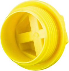 Caplugs - Hex Head with Slot, Threaded Plug - 25.91mm OD, Nylon, Yellow - Eagle Tool & Supply