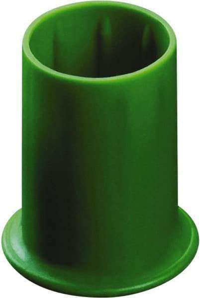 Caplugs - 0.541" ID, Round Head Vented Cap - 0.88" OD, 1-5/64" Long, Thermoplastic Rubber, Green - Eagle Tool & Supply