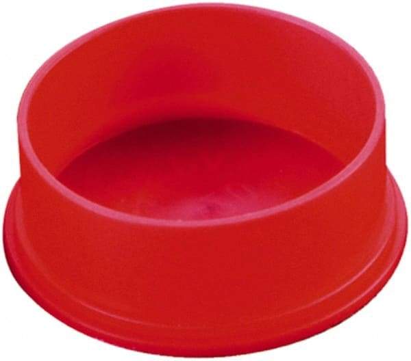 Caplugs - 1.344" ID, Round Head Utility Cap - 1.59" OD, 9/16" Long, Low-Density Polyethylene, Red - Eagle Tool & Supply