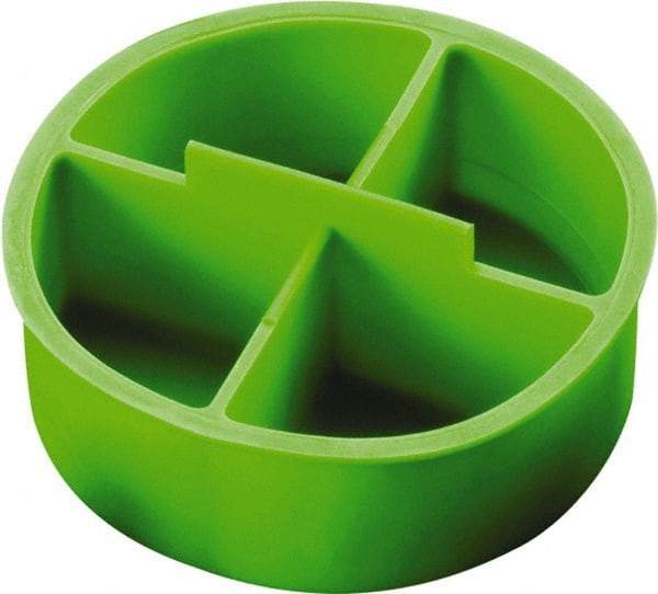 Caplugs - 2.01" ID, Round Head, Tapered Tube Plug - 2.13" OD, 1" Long, Low-Density Polyethylene, Green - Eagle Tool & Supply