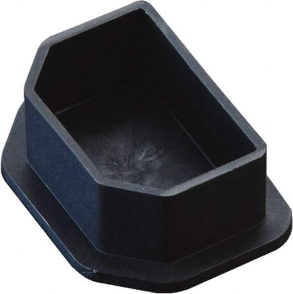 Caplugs - Non-Conductive, Push-In, Rectangular Head Power Supply Plug - 0.96 x 0.66" OD, 3/8" Long, Low-Density Polyethylene, Black - Eagle Tool & Supply