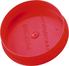 Caplugs - 2.71" ID, Round Head Pipe Plug - 2.84" OD, 21/32" Long, Low-Density Polypropylene, Red - Eagle Tool & Supply