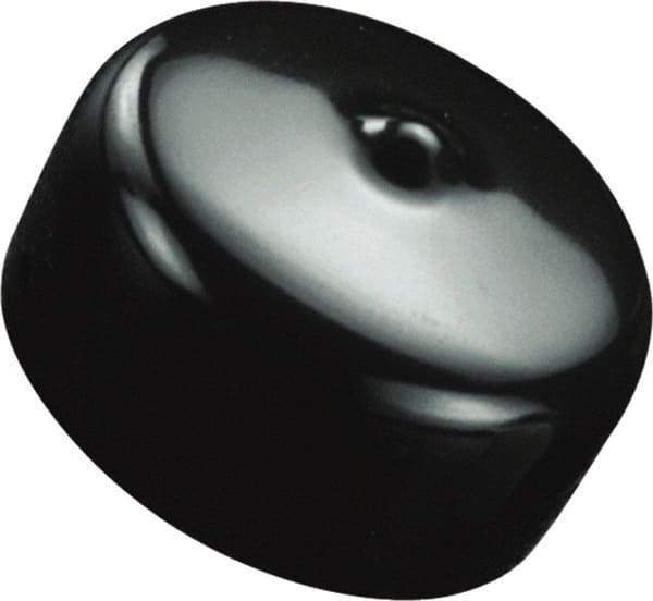 Caplugs - 1-3/16" ID, Flexible, Round Head Masking Cap - 1.33" OD, 1" Long, Vinyl, Black - Eagle Tool & Supply