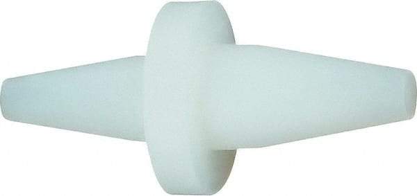 Caplugs - 0.155" (End 1) & 0.23" (End 2) ID, Round Head, Tapered Double-Ended Plug with Washer - 5/16" OD, Silicone, Natural (Color) - Eagle Tool & Supply