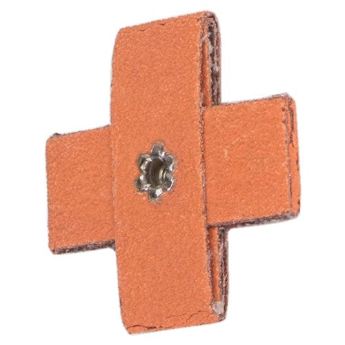 2″ × 2″ × 3/4″ Cross Pad 8-Ply 80 Grit 8-32 Eyelet Ceramic Alumina - Eagle Tool & Supply