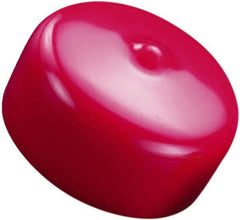 Caplugs - 2-11/16" ID, Round Head Cap - 2.84" OD, 1" Long, Vinyl, Red - Eagle Tool & Supply