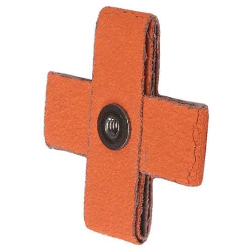 3″ × 3″ × 1″ Cross Pad 8-Ply 80 Grit 1/4-20 Eyelet Ceramic Alumina - Eagle Tool & Supply