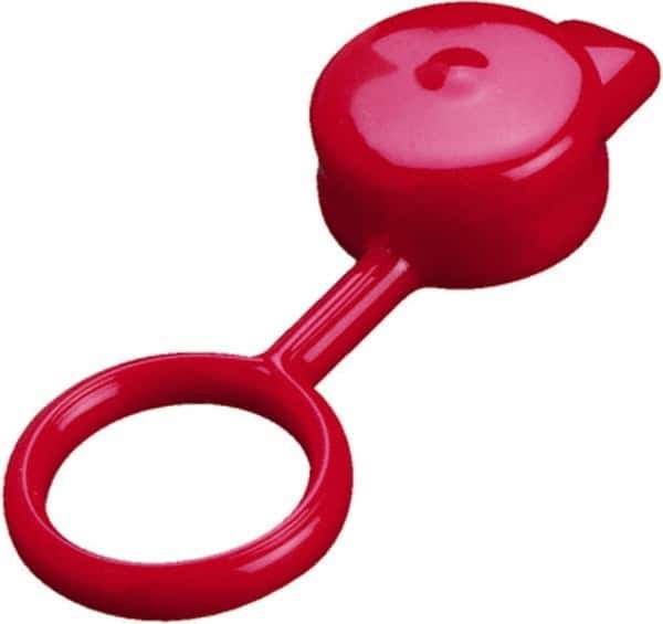 Caplugs - 1-5/16" ID, Round Head, Tethered Cap - 1" Long, Vinyl, Black - Eagle Tool & Supply