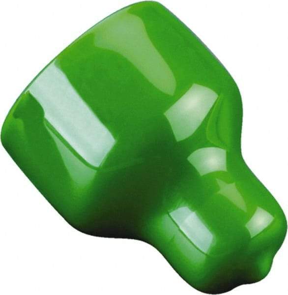 Caplugs - 1.307" ID, Pull-Tab, Round Head Cap - 1-39/64" Long, Vinyl, Green - Eagle Tool & Supply
