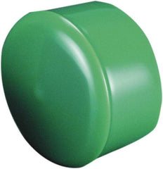 Caplugs - 5/32" ID, Round Head Cap with Flange - 0.236" OD, 1" Long, Vinyl, Yellow - Eagle Tool & Supply