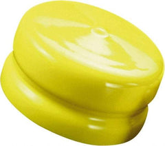 Caplugs - 8.45" ID, Push-On, Round Head Flange Cap - 8.7" OD, 19/32" Long, Vinyl, Yellow - Eagle Tool & Supply