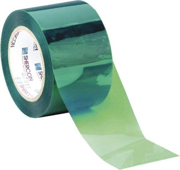 Caplugs - 4" Wide x 72 Yd Long Green Polyester Film High Temperature Masking Tape - Series PC25 4000, 6.5 mil Thick - Eagle Tool & Supply