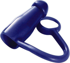 Caplugs - Round Head, Tethered Cap - 1-29/32" Long, Vinyl, Blue - Eagle Tool & Supply