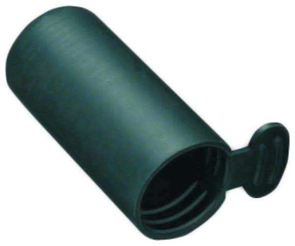 Caplugs - 0.609" ID, Round Head, Tear-Tab Masking Cap - 1-15/64" Long, Vinyl, Black - Eagle Tool & Supply
