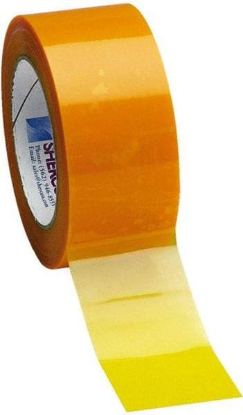 Caplugs - 55mm Wide x 72 Yd Long Yellow Polyester Film High Temperature Masking Tape - Series PC30-55MM, 3.5 mil Thick - Eagle Tool & Supply