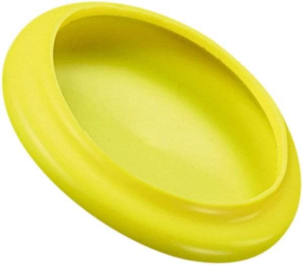 Caplugs - Flexible, Round Head Flange Cap - 4.155" OD, 1/16" Long, Vinyl, Yellow - Eagle Tool & Supply