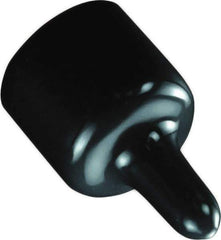 Caplugs - 3/16" ID, Pull-Tab, Round Head Masking Cap - 1-19/32" Long, Vinyl, Black - Eagle Tool & Supply